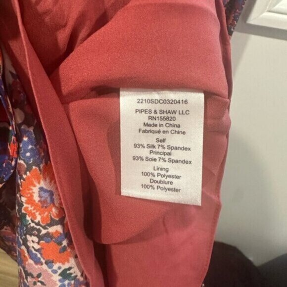 NWT- VERONICA BEARD -Louella Floral Print Long Sleeve Dress In Berry Multi - Picture 12 of 13